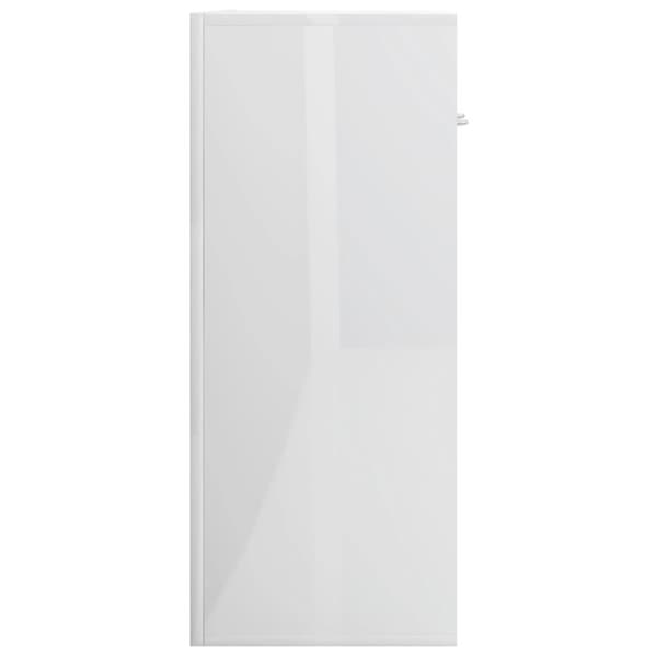 vidaXL Senkki korkeakiilto valkoinen 60x30x75 cm lastulevy