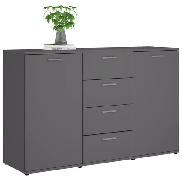 vidaXL Senkki harmaa 120x35,5x75 cm lastulevy