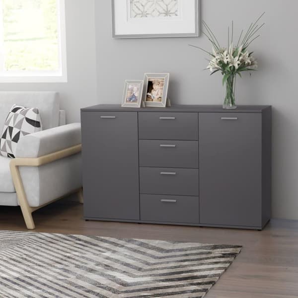 vidaXL Senkki harmaa 120x35,5x75 cm lastulevy