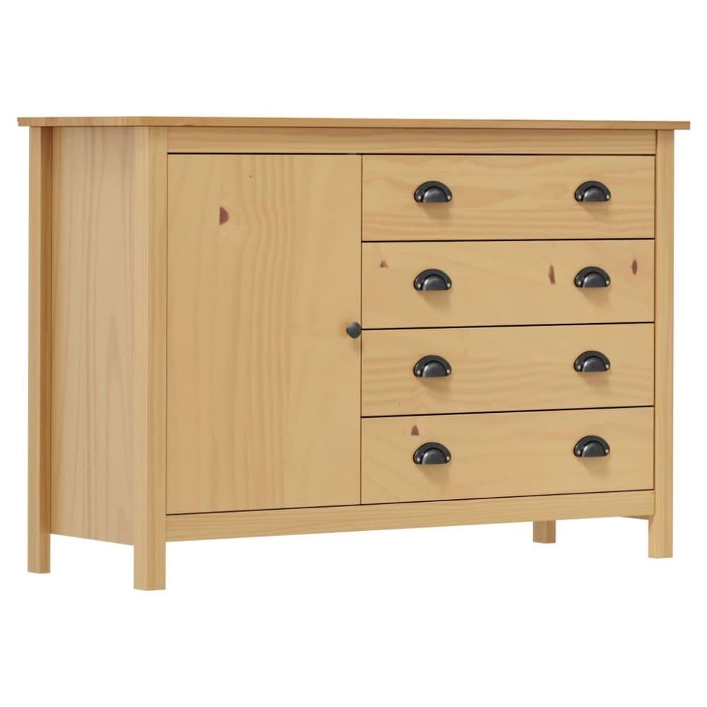 vidaXL Skjenk Hill Range hvit 120x40x80 cm heltre furu