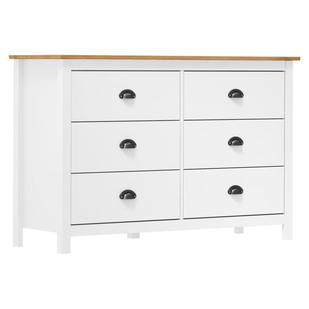 vidaXL Lipasto Hill Range valkoinen 125x40x80 cm täysi mänty