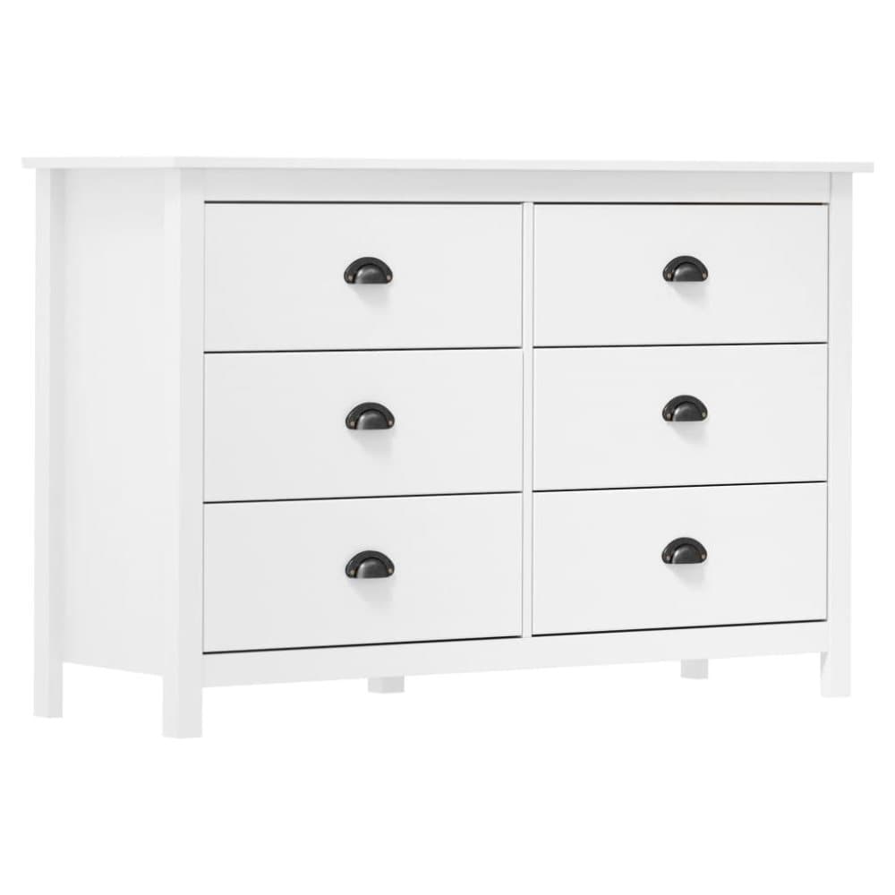 vidaXL Lipasto Hill Range valkoinen 125x40x80 cm täysi mänty