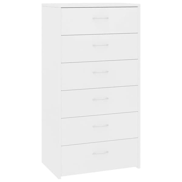 vidaXL skænk med 6 skuffer 50x34x96 cm spånplade hvid
