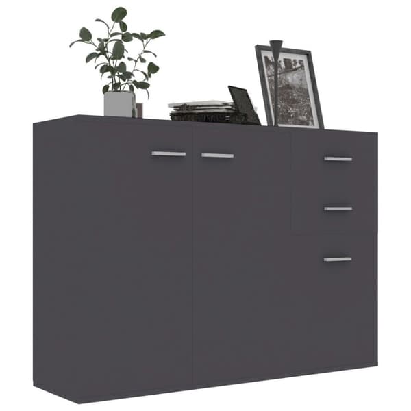 vidaXL Senkki harmaa 105x30x75 cm lastulevy
