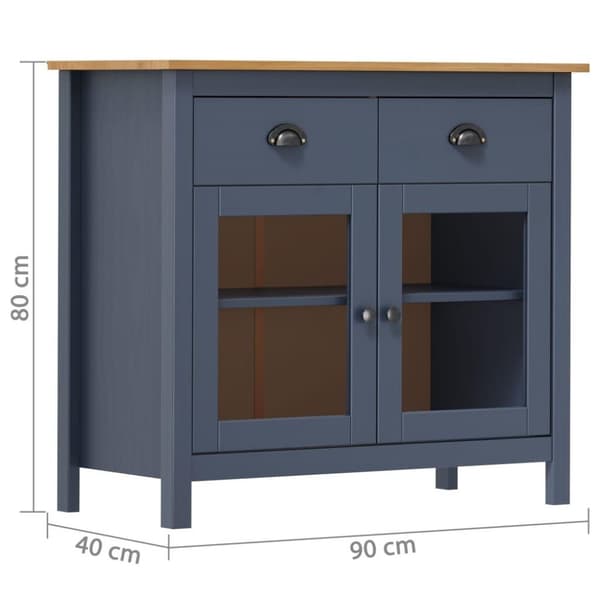 vidaXL Lipasto Hill harmaa 90x40x80 cm täysi mänty