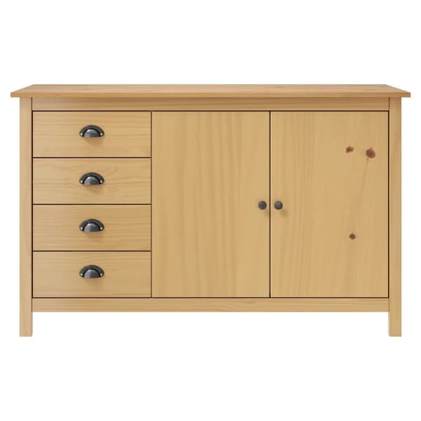 vidaXL Skänk Hill honungsbrun 130x40x80 cm massiv furu