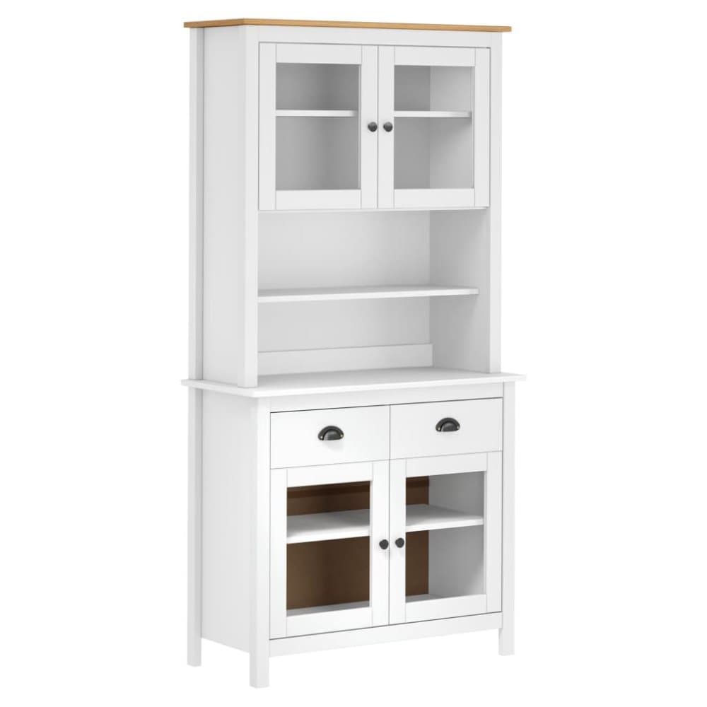 vidaXL Highboard Hill Range hvit 90x40x180 cm heltre furu