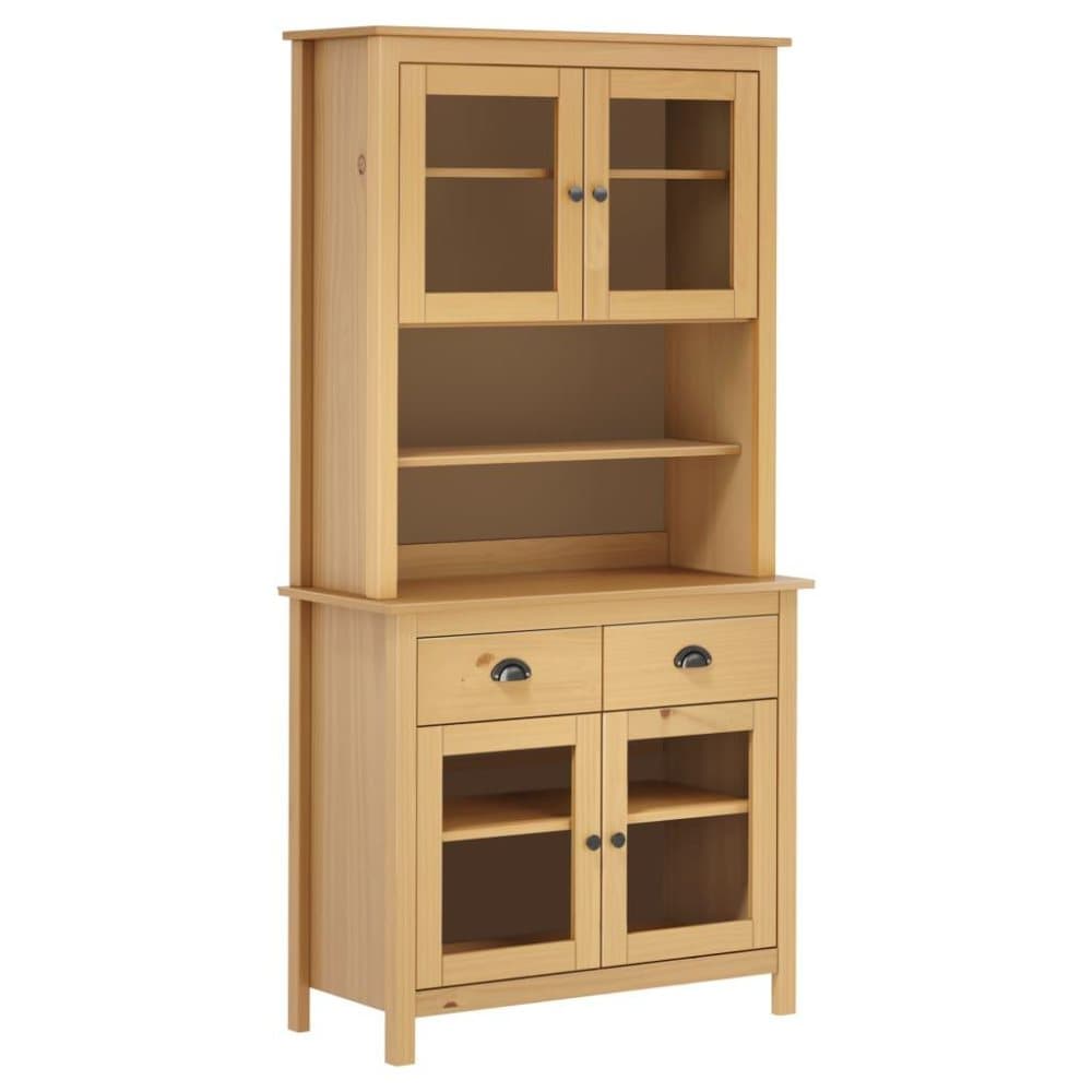 vidaXL Highboard Hill Range honningbrun 90x40x180 cm heltre furu