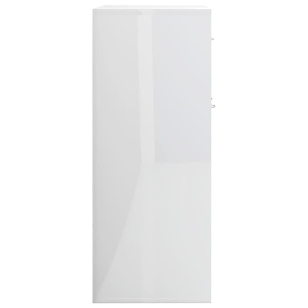 vidaXL Skänk vit högglans 60x30x75 cm spånskiva