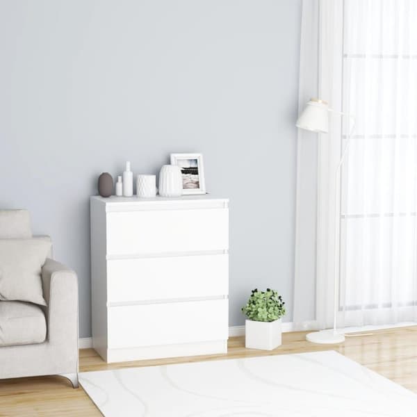 vidaXL Skänk vit 60x35x76 cm spånskiva