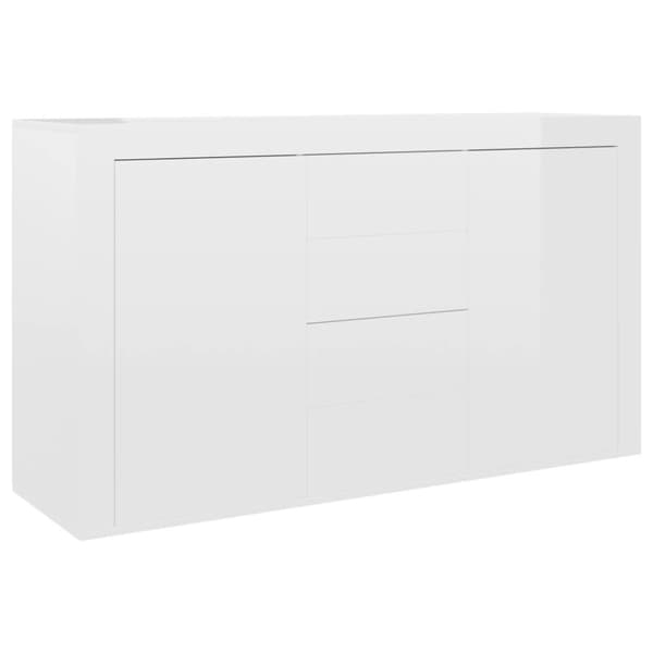 vidaXL Skjenk høyglans hvit 120x36x69 cm sponplate