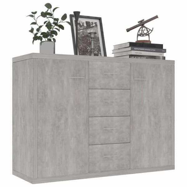 vidaXL Senkki betoninharmaa 88x30x65 cm lastulevy
