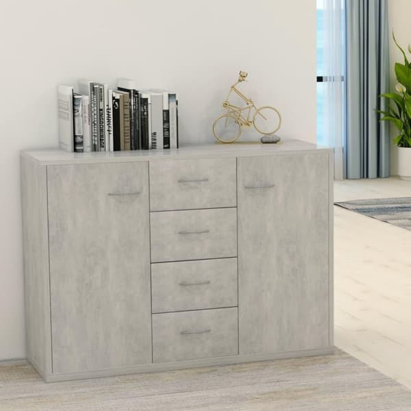 vidaXL Senkki betoninharmaa 88x30x65 cm lastulevy