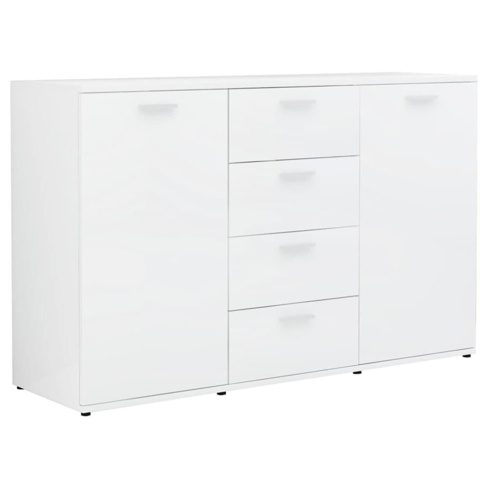 vidaXL Senkki korkeakiilto valkoinen 120x35,5x75 cm lastulevy