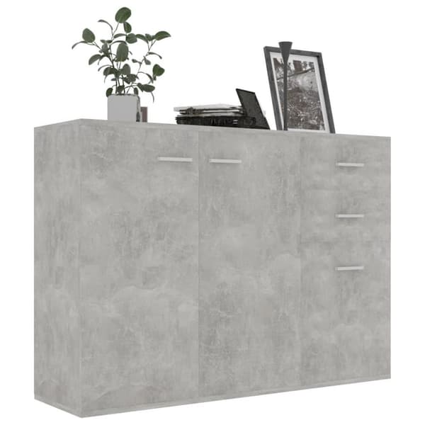vidaXL skænk 105x30x75 cm spånplade betongrå