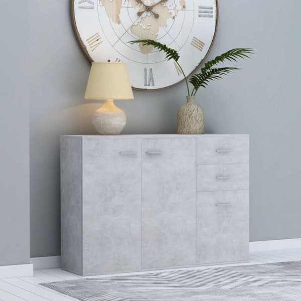 vidaXL skænk 105x30x75 cm spånplade betongrå