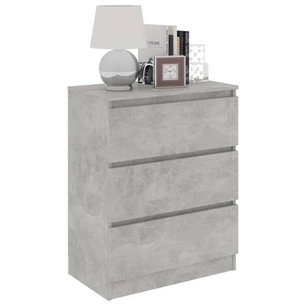 vidaXL Senkki betoninharmaa 60x35x76 cm lastulevy