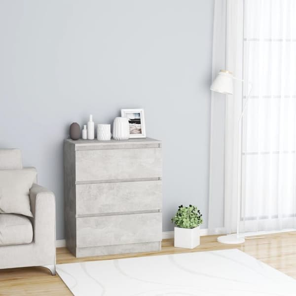 vidaXL Senkki betoninharmaa 60x35x76 cm lastulevy