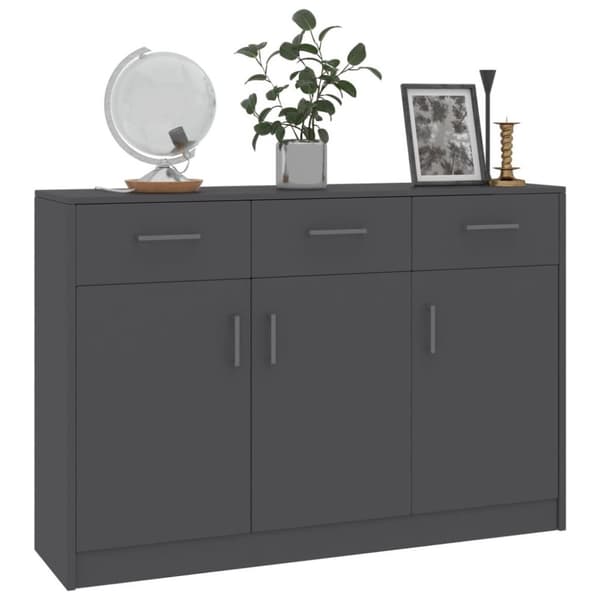 vidaXL skænk 110x30x75 cm spånplade grå