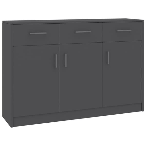 vidaXL skænk 110x30x75 cm spånplade grå
