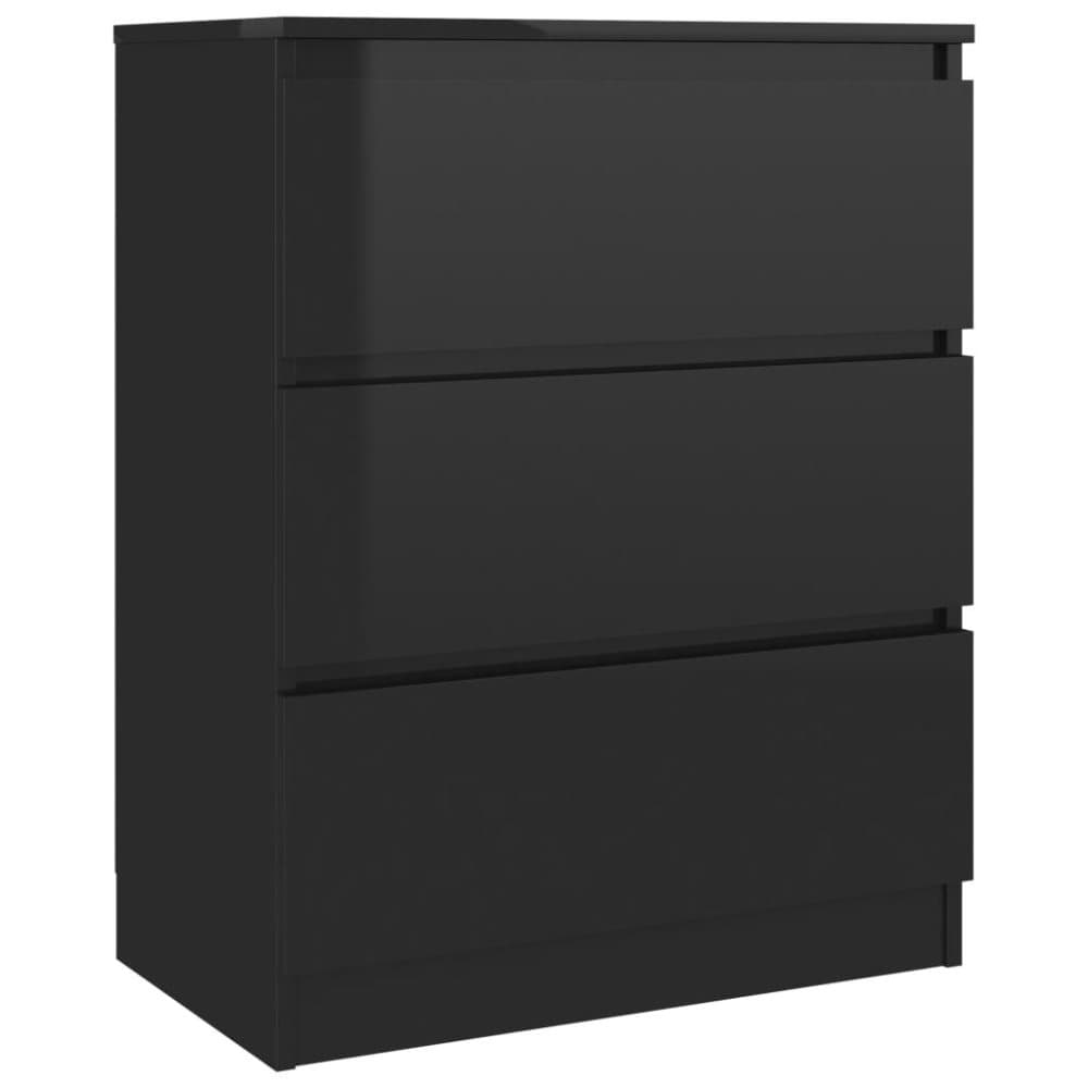 vidaXL Skänk svart högglans 60x35x76 cm spånskiva