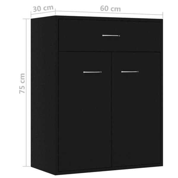vidaXL skænk 60 x 30 x 75 cm spånplade sort