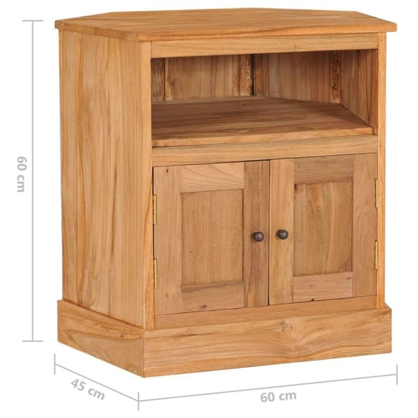 vidaXL hjørneskab 60x45x60 cm massivt teaktræ