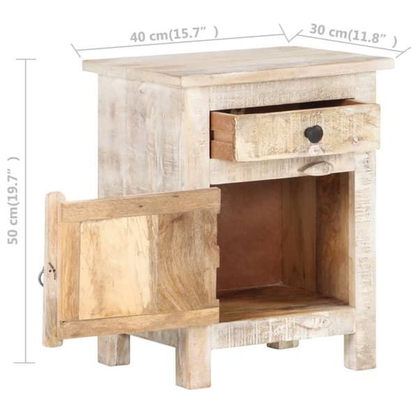 vidaXL Nattbord 40x30x50 cm grovt akasietre
