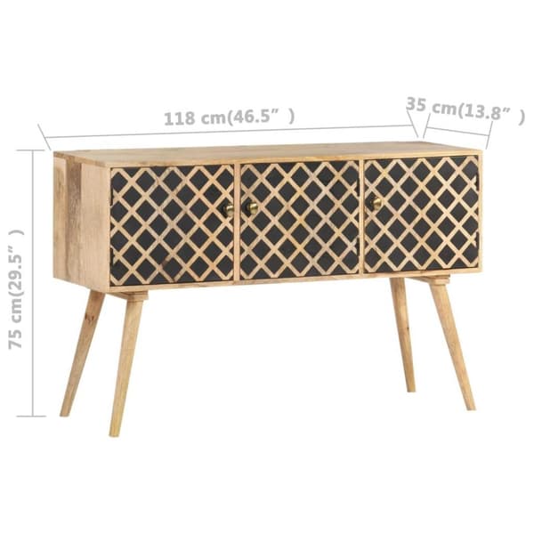 vidaXL Skänk 118x35x75 cm massivt mangoträ