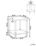 Miniatyrbillede 3 af 7: Sidebord Mørkt Træ Metal Sort Stel 1 Hylde Stue Møbel