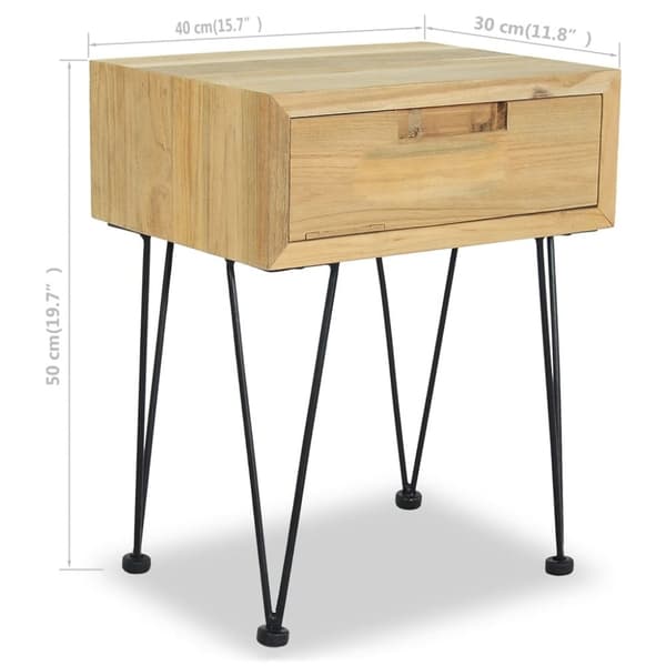 vidaXL Nattbord 2 stk 40x30x50 cm heltre teak