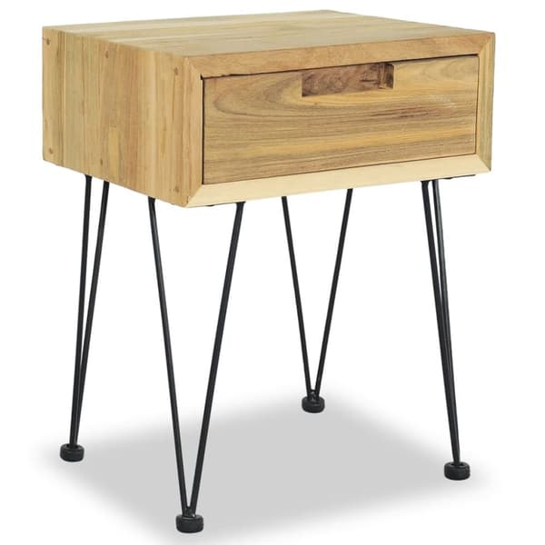 vidaXL Nattbord 2 stk 40x30x50 cm heltre teak