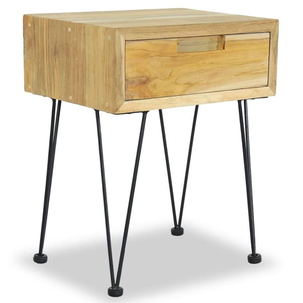 vidaXL Nattbord 2 stk 40x30x50 cm heltre teak