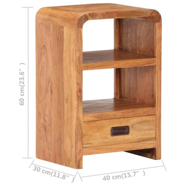 vidaXL Sängbord 40x30x60 cm massivt akaciaträ honungsfinish