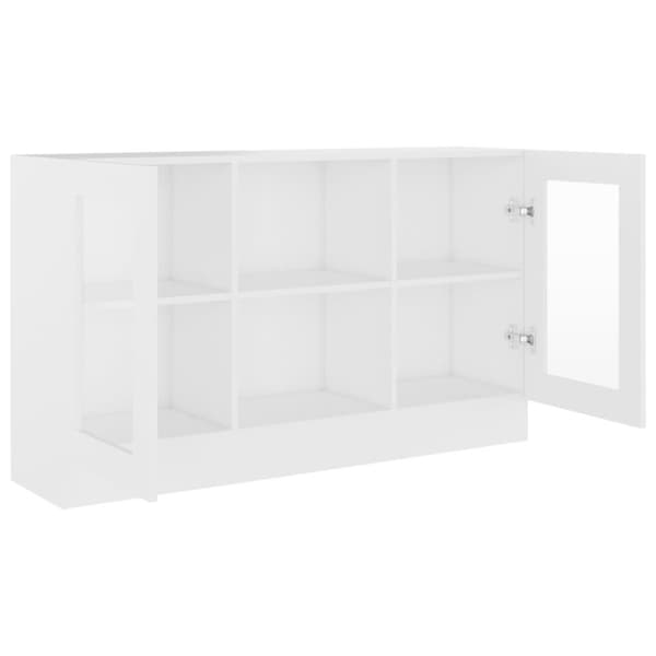 vidaXL vitrineskab 120x30,5x70 cm spånplade hvid
