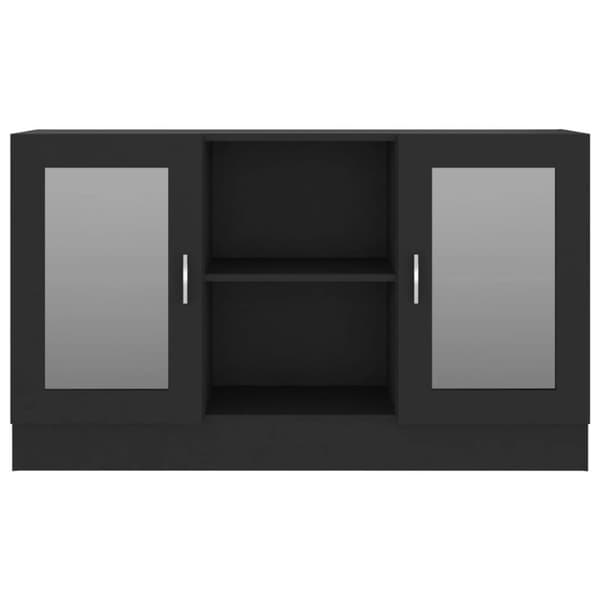 vidaXL vitrineskab 120x30,5x70 cm spånplade sort