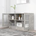 Miniatyrbilde 3 av 10: vidaXL Vitrineskap betonggrå 120x30,5x70 cm sponplate