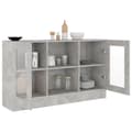Miniatyrbilde 4 av 10: vidaXL Vitrineskap betonggrå 120x30,5x70 cm sponplate