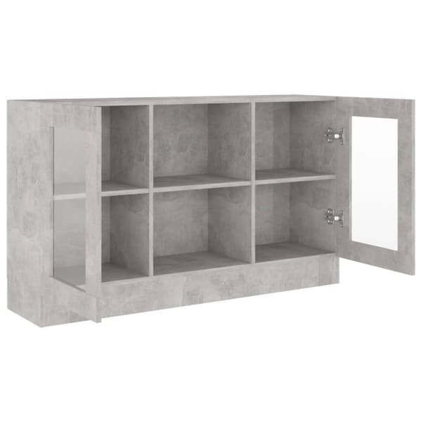 vidaXL Vitrineskap betonggrå 120x30,5x70 cm sponplate