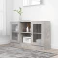 Miniatyrbilde 10 av 10: vidaXL Vitrineskap betonggrå 120x30,5x70 cm sponplate