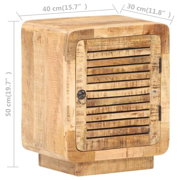 vidaXL Sängbord 40x30x50 cm massivt grovt mangoträ