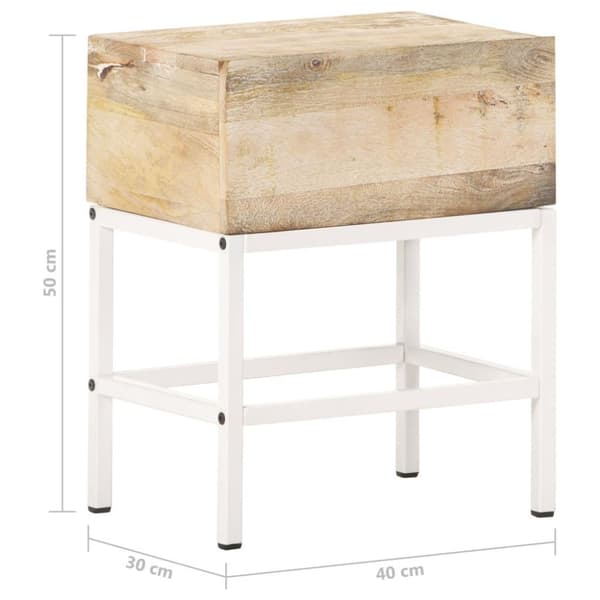 vidaXL Nattbord 40x30x50 cm heltre mango