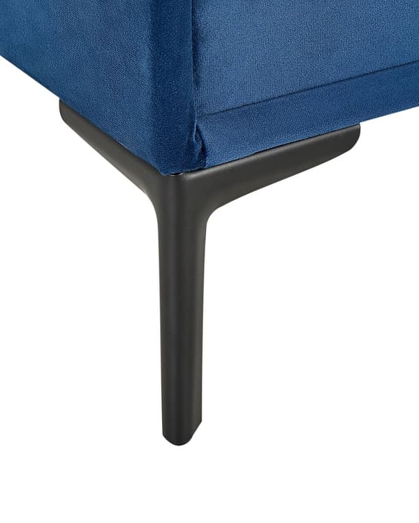 Yöpöytä sininen sametti kangas 44 x 38 cm 2 laatikkoa metallijalat moderni tyyli