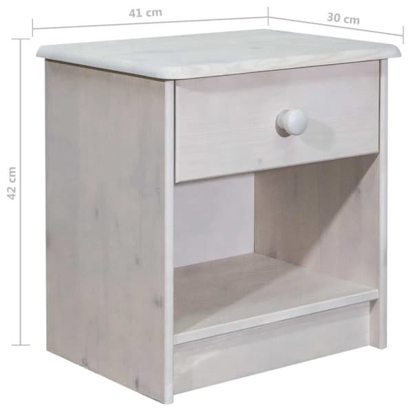 vidaXL sengeskab 41x30x42 cm massivt fyrretræ