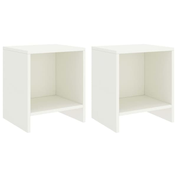 vidaXL Nattbord 2 stk hvit 35x30x40 cm heltre furu