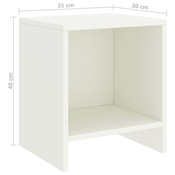 vidaXL Yöpöydät 2 kpl valkoinen 35x30x40 cm täysi mänty