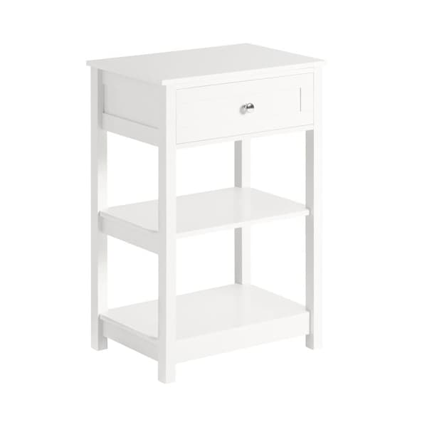 SoBuy Sengebord med 1 skuffe og 2 hylder, Sofabord Længde 45 cm Bredde 30 cm 68 cm FBT46-W SoBuy Sengebord med 1 skuffe og 2 hylder, Sofabord Længde 45 cm Bredde 30 cm 68 cm FBT46-W