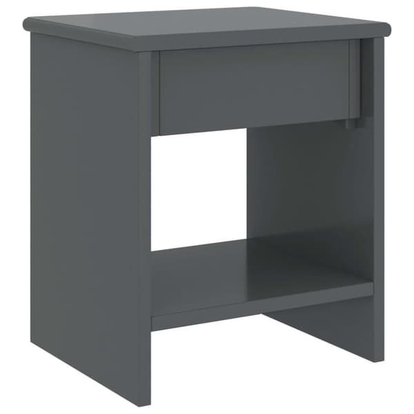 vidaXL sengebord 35x30x40 cm massivt fyrretræ mørkegrå