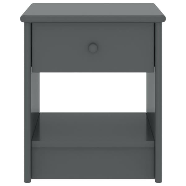 vidaXL sengebord 35x30x40 cm massivt fyrretræ mørkegrå