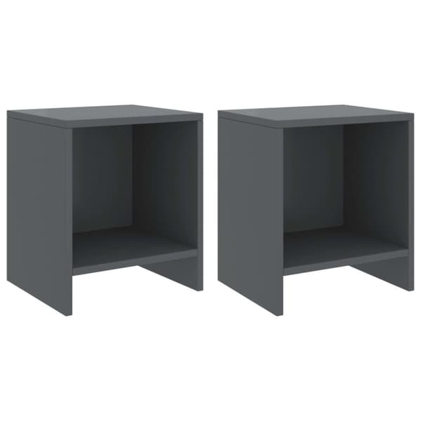 vidaXL Yöpöydät 2 kpl tummanharmaa 35x30x40 cm täysi mänty